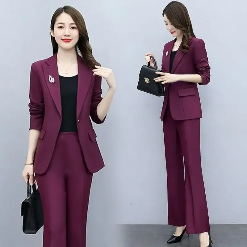 Tailored Trouser Wide - ชุดขากว้างกางเกงสูท Blazer และสตรี 2 ชุดกางเกงสีขาว 2