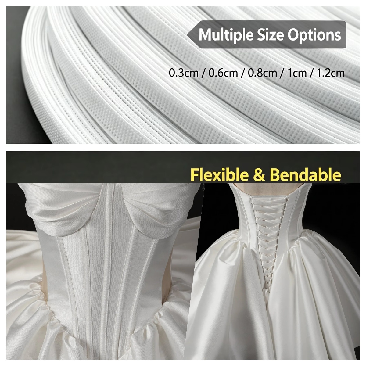 Wedding Dress - ผ้าโพลีเอสเตอร์แบบม้วนขนาด 50~200 หลา สำหรับทำโครงเสื้อชั้นใน ชุดแต่งงาน DIY