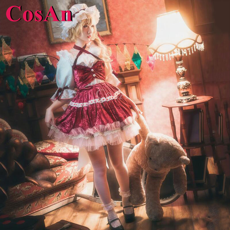Formal Dress - คอสแอน เกม โทโฮ โปรเจ็กต์ ฟลานเดอร์ สการ์เล็ตชุดคอสเพลย์แฟชั่นหวานนีฟตี้ชุดอย่างเป็นทางการปาร์ตี้ฮาโลวีนสวมบทบาทเสื้อผ้า