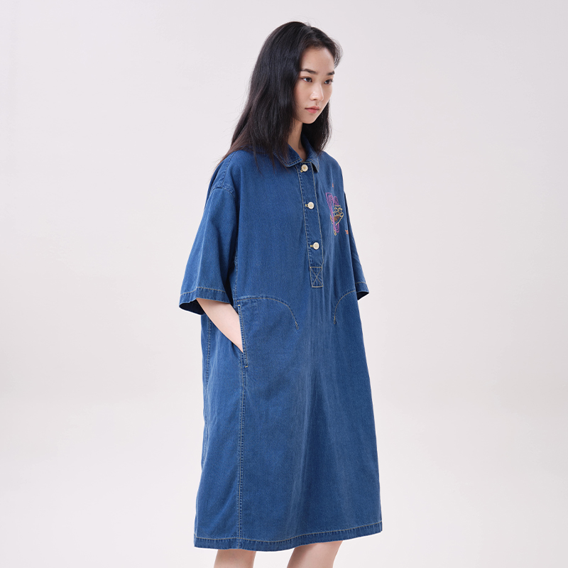 MOVEUP ชุดเดรสผ้าเดนิล ไลโอเซล - Midi Dress บทวิจารณ์และราคา