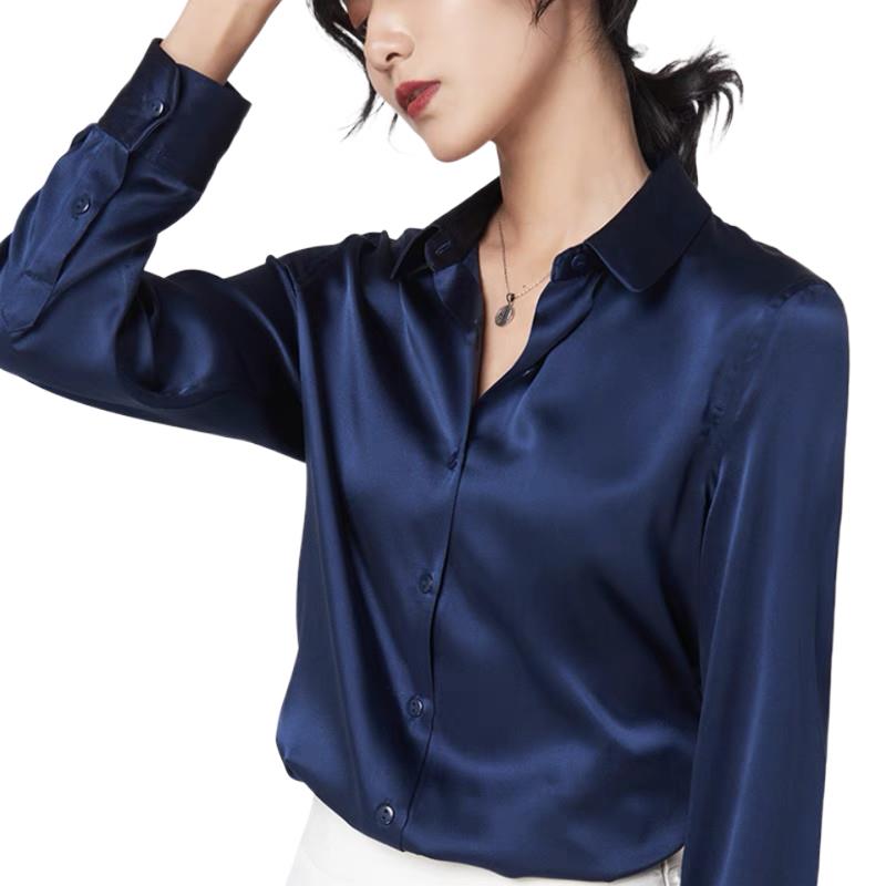 Elegantซาตินเสื้อแขนยาวผู้หญิง - Silk Blouse บทวิจารณ์และราคา