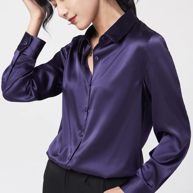 Elegantซาตินเสื้อแขนยาวผู้หญิง - Silk Blouse บทวิจารณ์และราคา