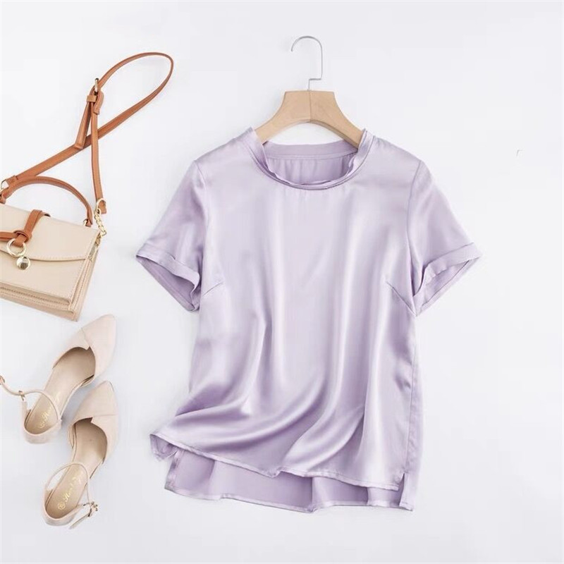เสื้อเบลาส์ผ้าไหมเทียมแขนสั้น  - Silk Blouse บทวิจารณ์และราคา