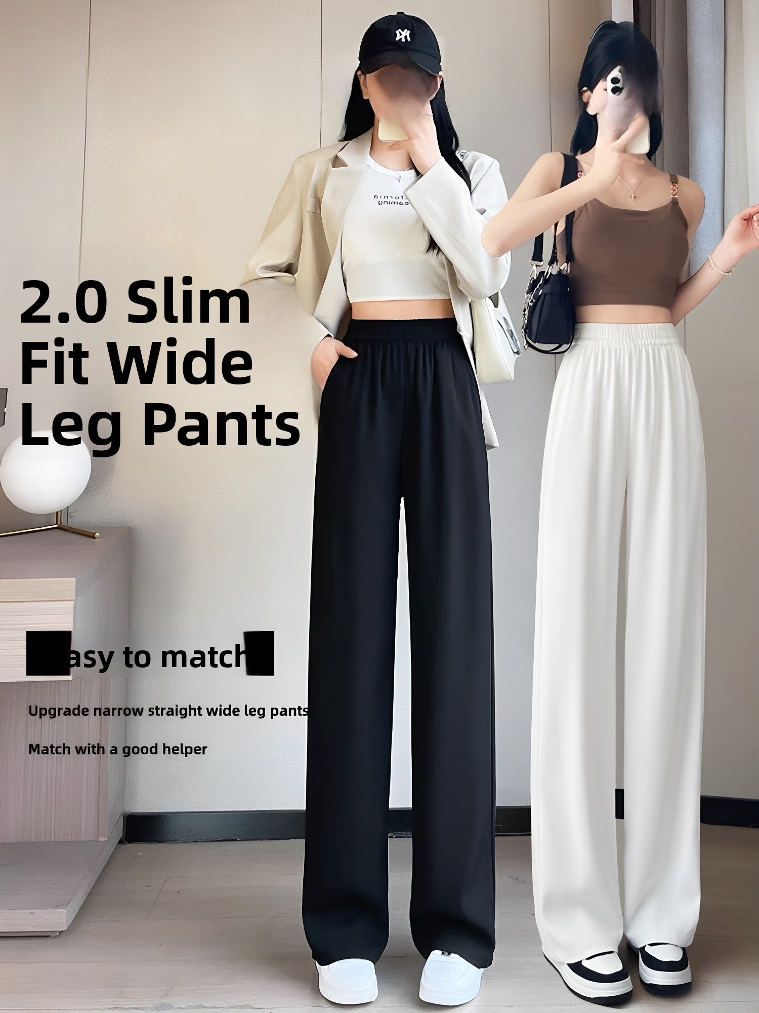 กางเกงขายาวทรงเข้ารูปสีดำสำหรั - Tailored Trouser Wide บทวิจารณ์และราคา